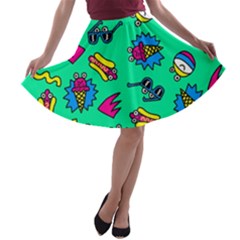 Pattern Adweek Summer A-line Skater Skirt by Ndabl3x