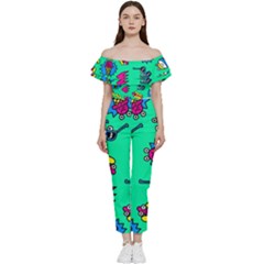 Pattern Adweek Summer Bardot Ruffle Jumpsuit by Ndabl3x