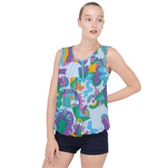 Pattern Hotdog Trap Bubble Hem Chiffon Tank Top by Ndabl3x