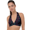 Abstract Pattern Halter Plunge Bikini Top View1