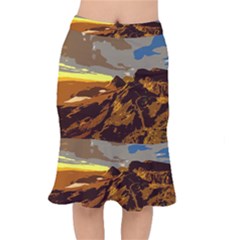 Scotland Monti Mountains Mountain Short Mermaid Skirt by Sarkoni