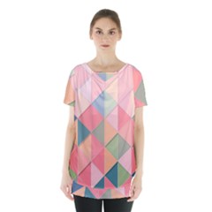 Background Geometric Triangle Skirt Hem Sports Top by Sarkoni