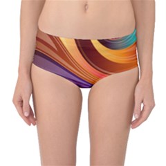 Abstract Colorful Background Wavy Mid-waist Bikini Bottoms by Sarkoni