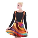 Abstract Colorful Background Wavy Suspender Skater Skirt View1