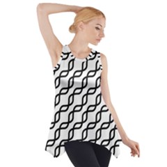 Diagonal Stripe Pattern Side Drop Tank Tunic by Apen
