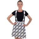 Diagonal Stripe Pattern Velvet Suspender Skater Skirt View1