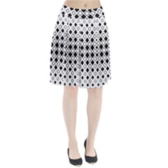 Square Diagonal Pattern Monochrome Pleated Skirt by Apen
