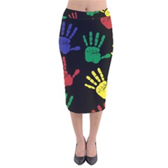 Ellipse Pattern Background Velvet Midi Pencil Skirt by Apen