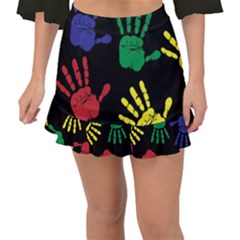 Ellipse Pattern Background Fishtail Mini Chiffon Skirt by Apen