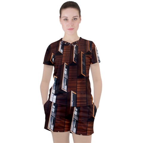 Abstract Architecture Building Business Women s T-shirt And Shorts Set by Amaryn4rt