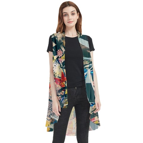 Art Graffiti Abstract Vintage Lines Sleeveless Chiffon Waistcoat Shirt by Amaryn4rt