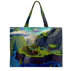 Cartoon Network Mountains Landscapes Seas Illustrations Adventure Time Rivers Zipper Mini Tote Bag by Sarkoni