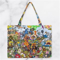 Cartoon Characters Tv Show  Adventure Time Multi Colored Zipper Medium Tote Bag by Sarkoni