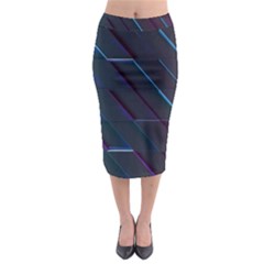 Glass Scifi Violet Ultraviolet Midi Pencil Skirt by Pakjumat