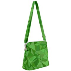 Mosaic Tile Geometrical Abstract Zipper Messenger Bag by Pakjumat