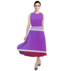 Pattern Banner Set Dot Abstract Round Neck Boho Dress by Apen