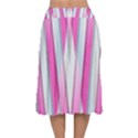 Geometric 3d Design Pattern Pink Velvet Flared Midi Skirt View2