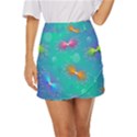 Non Seamless Pattern Blues Bright Mini Front Wrap Skirt View1