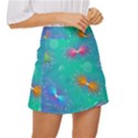 Non Seamless Pattern Blues Bright Mini Front Wrap Skirt View3
