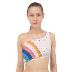 Retro Abstract Geometric Spliced Up Bikini Top  by Modalart