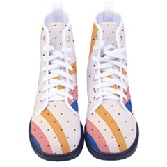 Retro Abstract Geometric Men s High-top Canvas Sneakers by Modalart