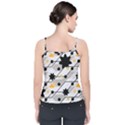 Flower Shape Abstract Pattern Velvet Spaghetti Strap Top View2