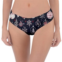 Christmas Decoration Winter Xmas Reversible Classic Bikini Bottoms by Modalart