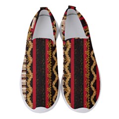 Textile Pattern Abstract Fabric Women s Slip On Sneakers by Modalart