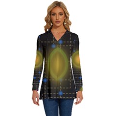 Technology System Long Sleeve Drawstring Hooded Top by Modalart