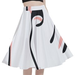 Feet Toes Foot Barefoot Footprint A-line Full Circle Midi Skirt With Pocket by Modalart