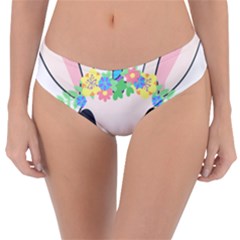 Unicorn Rabbit Hare Wreath Cute Reversible Classic Bikini Bottoms by Modalart