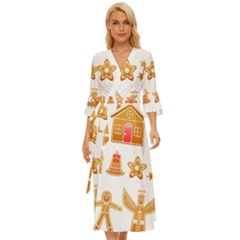 Gingerbread Food Snack Seasonal Midsummer Wrap Dress by Modalart