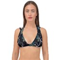 Flower Abstract Desenho Double Strap Halter Bikini Top View1