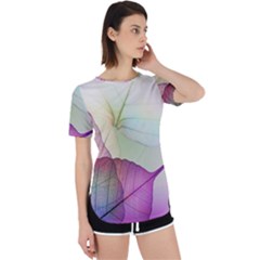 Leaf Desenho Micro Perpetual Short Sleeve T-shirt by Bedest