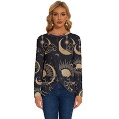 Star Colorful Christmas Abstract Long Sleeve Crew Neck Pullover Top by Ndabl3x