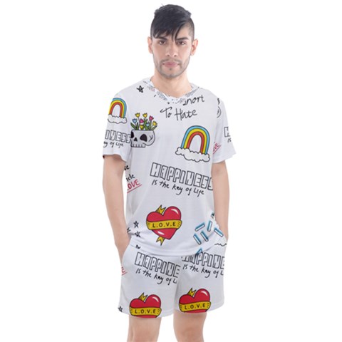 Abstract Fashion Background Suitable Fabric Printing Men s Mesh T-shirt And Shorts Set by Ndabl3x