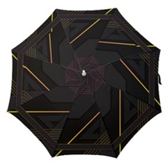 Gradient Geometric Shapes Dark Background Straight Umbrellas by Ndabl3x