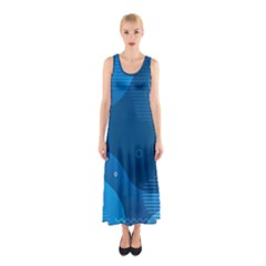 Abstract Classic Blue Background Sleeveless Maxi Dress by Ndabl3x
