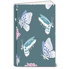 Butterfly Pattern Dead Death Rose 8  X 10  Hardcover Notebook by Ravend
