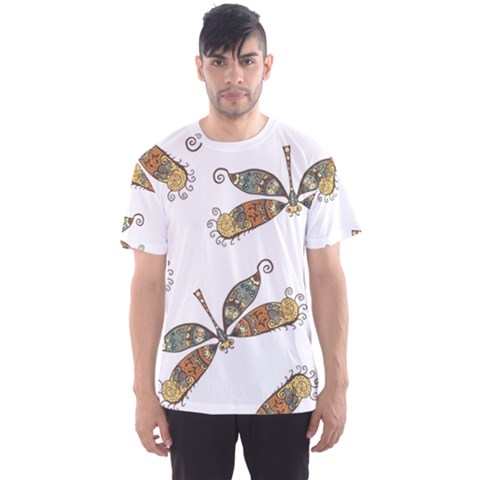 Pattern Dragonfly Background Men s Sport Mesh T-shirt by Ravend