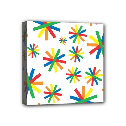 Celebrate Pattern Colorful Design Mini Canvas 4  X 4  (stretched) by Ravend