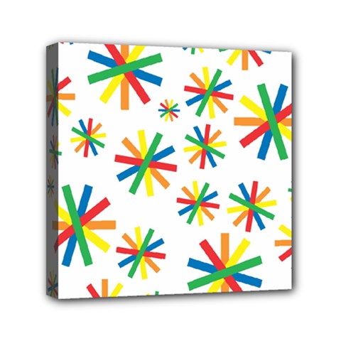 Celebrate Pattern Colorful Design Mini Canvas 6  X 6  (stretched) by Ravend