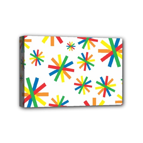 Celebrate Pattern Colorful Design Mini Canvas 6  X 4  (stretched) by Ravend