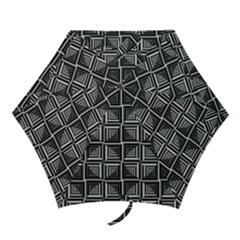 Pattern Op Art Black White Grey Mini Folding Umbrellas by Ravend