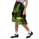 Mosaic Structure Background Tile Kids  Ruffle Flared Wrap Midi Skirt View2