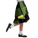Mosaic Structure Background Tile Kids  Ruffle Flared Wrap Midi Skirt View3