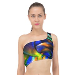 Light Texture Abstract Background Spliced Up Bikini Top  by Amaryn4rt