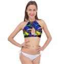 Light Texture Abstract Background Cross Front Halter Bikini Top View1