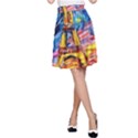 Eiffel Tower Starry Night Print Van Gogh A-Line Skirt View1