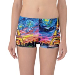 Eiffel Tower Starry Night Print Van Gogh Reversible Boyleg Bikini Bottoms by Modalart